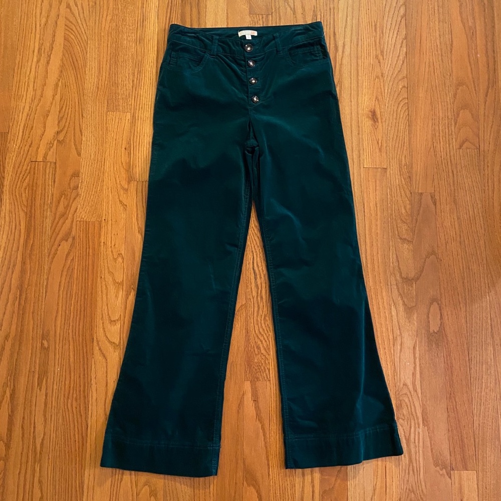 Gianni Bini Green Velvet Bellbottoms